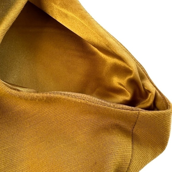 VINTAGE T TAHARI Sheath Belted Twisted Neckline Sleeveless Dress Gold Size 2 - Picture 11 of 14